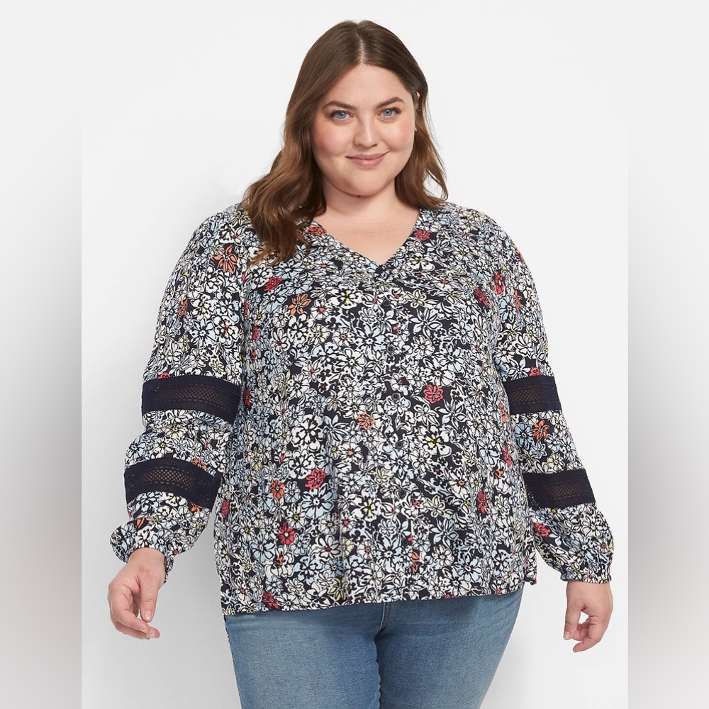 Lane Bryant 14/16 Lace Trimmed Top